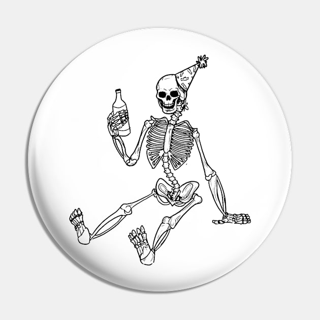 Wasted - Halloween Party Skeleton Pin by georgiagoddard