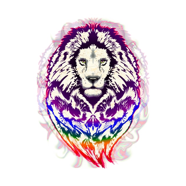 Lion Psychedelic Pop Art by BluedarkArt