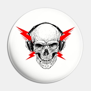 Skull Headphones Pin