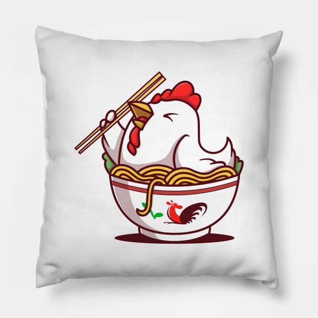 CHICKEN SOUP SUPERBOWL Pillow by Vansa Design