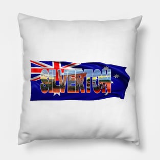 SILVERTON Heritage - New South Wales, Australia with Flag Pillow