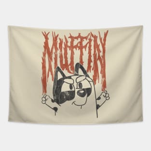 VINTAGE MUFFIN BLACK REC METAL Tapestry