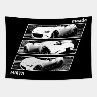 Mazda Miata MX-5 ND Black 'N White Archive 2 (Black Version) Tapestry