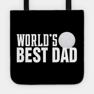 Simple World's Best Dad Typography with Golf Ball Tote