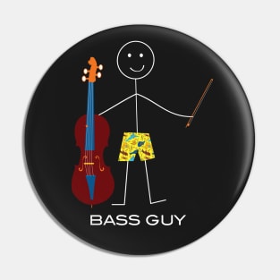 Funny Mens Double Bass Player Pin