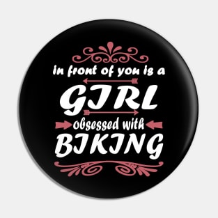 Biking girl bike tour downhill saying Pin