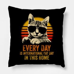 Every Day Is International Cat Day In This Home Pillow