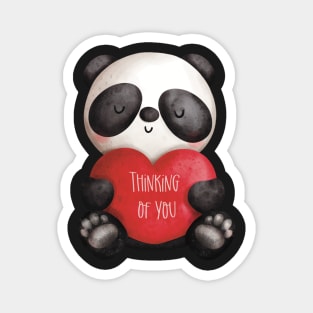 Happy Valentine with a cute panda bear thinking about his love. Thinking of you! Magnet