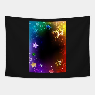 Rainbow Frame with Stars Tapestry