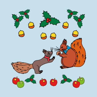 Squirrels with nuts fall design T-Shirt