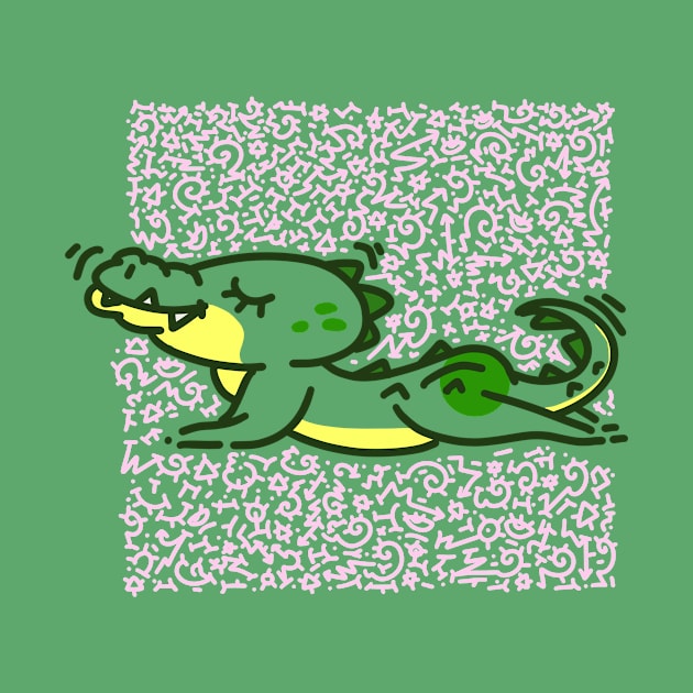 Cute Crocodile Yoga #10 Doodle Edition by AsrofizaenuShop