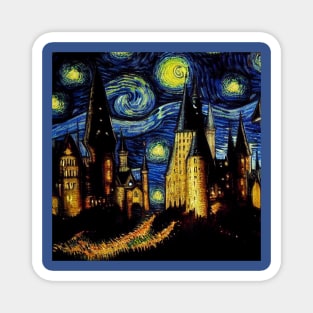 Starry Night Wizarding School Van Gogh Magnet