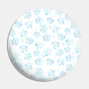 Blue Nemophila Flower and green leaf pattern Pin