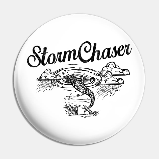 Storm Chaser Vintage Distressed Tornado Graphic Pin by SolarEscape