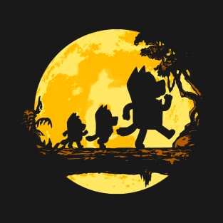 Bluey Walking Under Yellow Moon T-Shirt