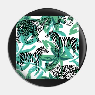 Tropical Safari Print Cheetah and Zebra Pin