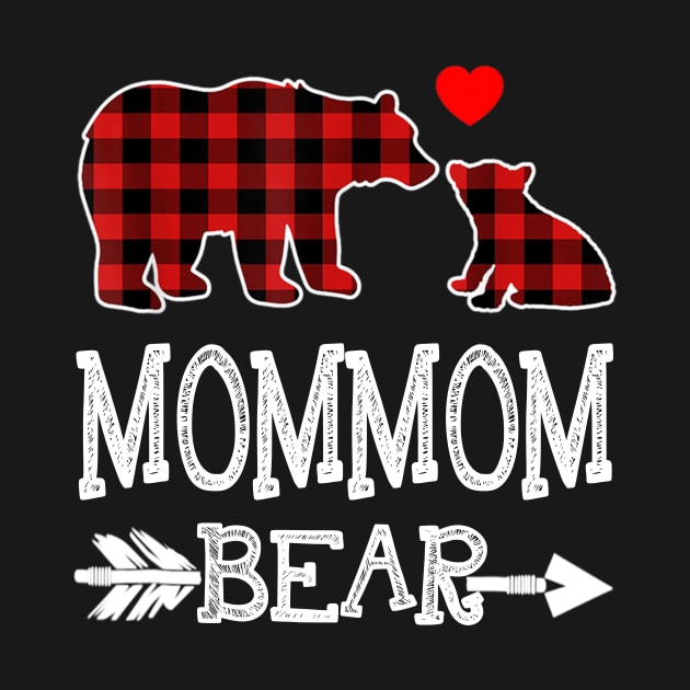 Mommom Bear Christmas Pajama Red Plaid Buffalo Gift Shirt by Rozel Clothing