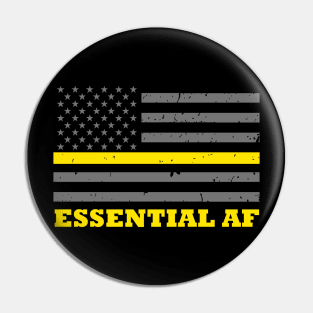 911 Dispatcher Essential Worker Thin Gold Line Flag Pin