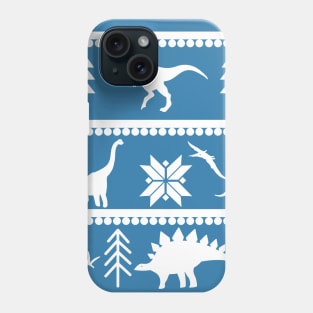 Dinosaur Fair Isle Pattern (Blue) Phone Case