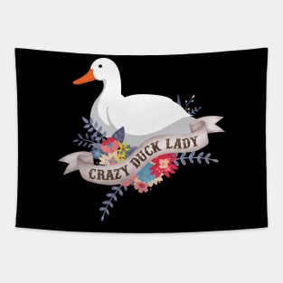 Crazy Duck Lady Tapestry