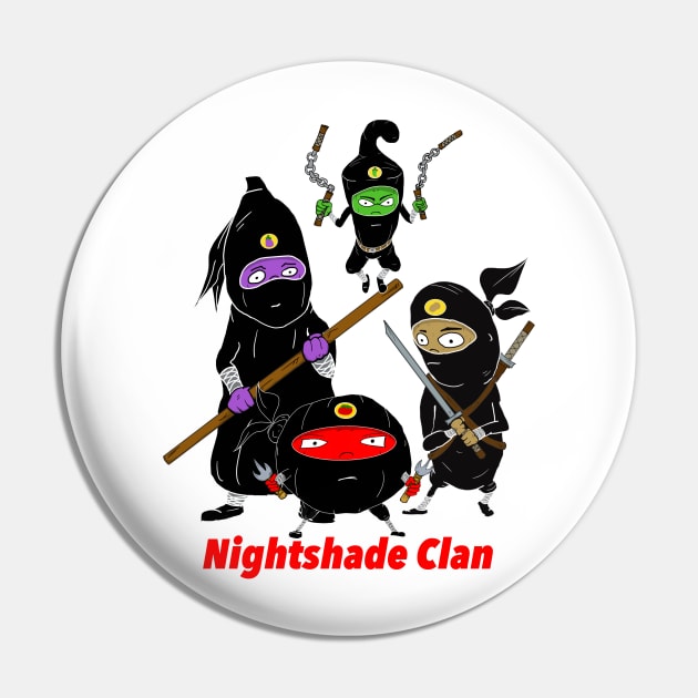 Nightshade Vegetable Ninja Clan Pin by JonnyVsTees