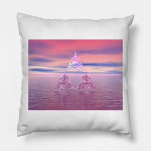 Sunset Crystal Sierpinski Triangle Fractal Pillow