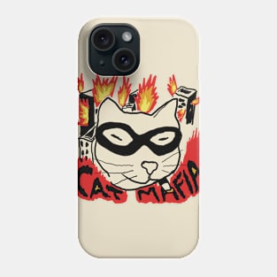 Mafia cats burn down the city Phone Case