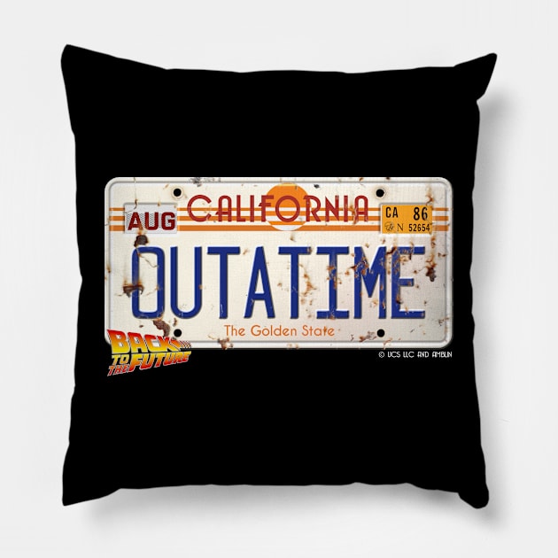 BACK TO THE FUTURE - LICENSE NUMBER PLATE - TIME MACHINE CAR Pillow by kooldsignsflix@gmail.com