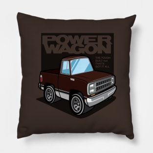 Dark Brown Sunfire - Power Wagon (1980 - White-Based) Pillow