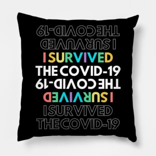 I survived the covid-19 print on the back Pillow