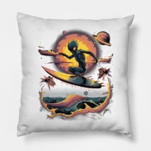 Alien surfing 88070 Pillow