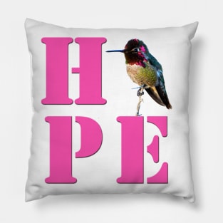 HOPE - Anna's Hummingbird Photo Pillow