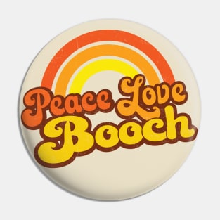 PEACE, LOVE, BOOCH - Retro Rainbow Pin