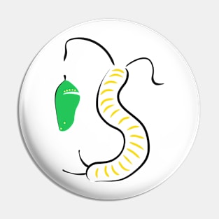 Wiggly Monarch Caterpillar And Chrysalis Pin