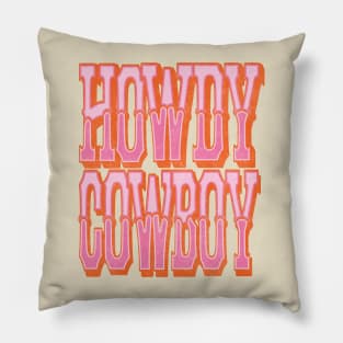 Vintage Howdy Cowboy Country Cowgirl Pillow