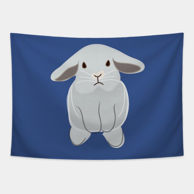 Grey Bunny Tapestry by jsdesignandillustrations