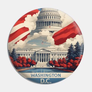 Washington DC United States of America Tourism Vintage Poster Pin