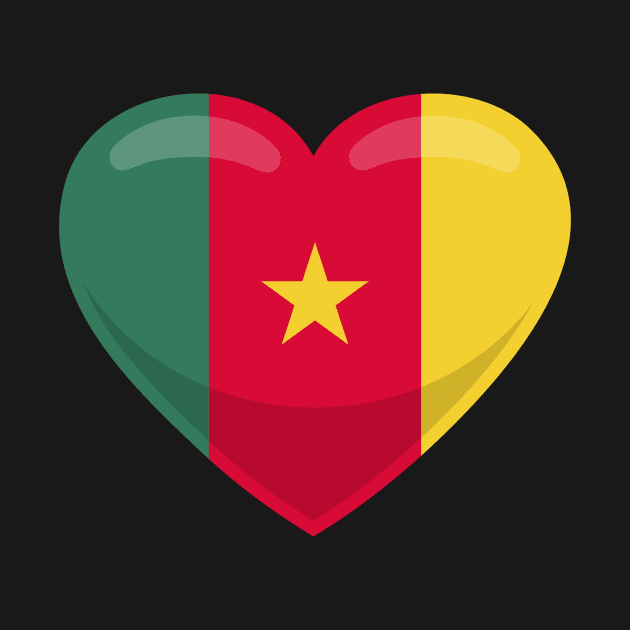 Cameroon Flag Heart by SunburstGeo