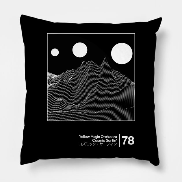 Cosmic Surfin' / Minimal Style Fan Design Pillow by saudade