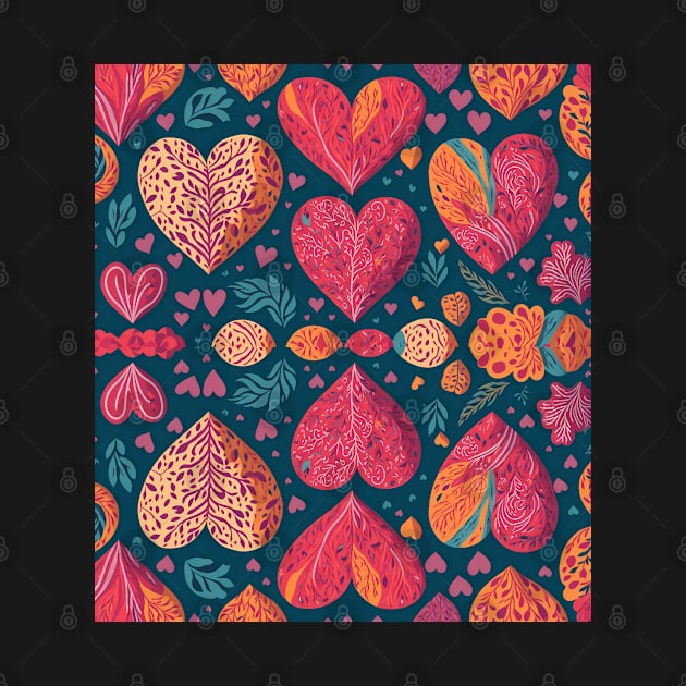 bright colorful hearts pattern by John`s patterns