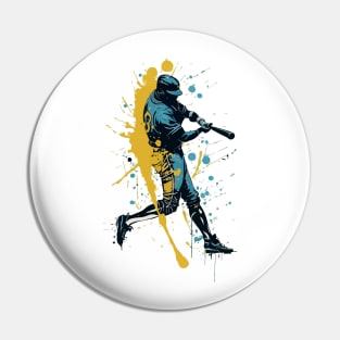 Baseball player silhouette Pin