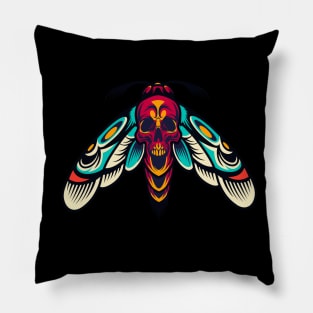 Butterfly Skull Modern Art Pillow