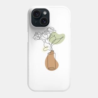 Flower Bouquet Shape Minimalist Line Art Drawing Phone Case