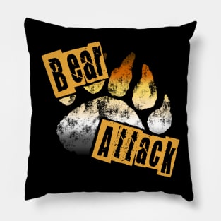 Bear Attack Gay Bear Pride Flag and Paw Pillow