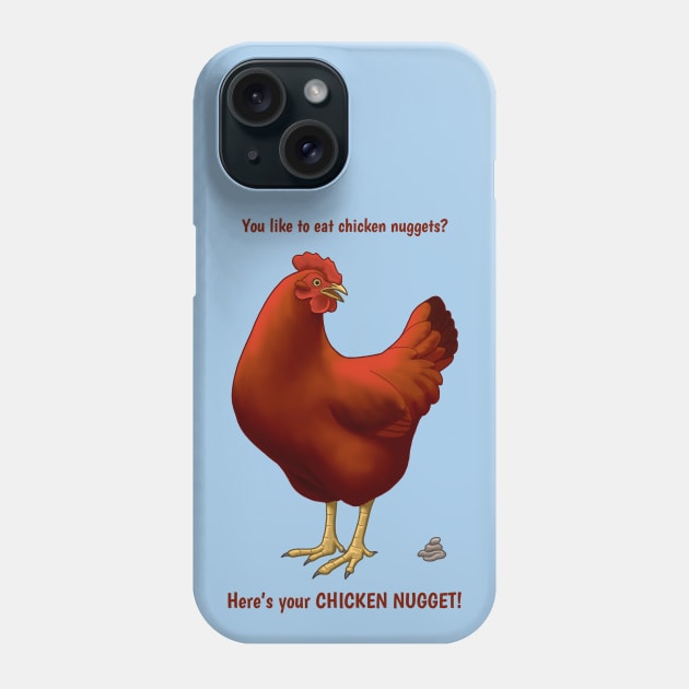 Funny Red Hen Chicken Nuggets Bird Poop Phone Case by csforest