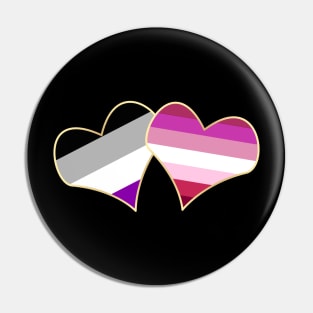 Double Attraction (Ace/Lesbian) Pin