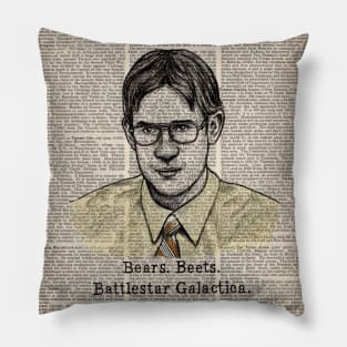 BEARS. BEETS. BATTLESTAR GALACTICA. Pillow