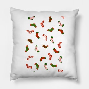 Christmas sock illustration, cute holiday pattern Pillow