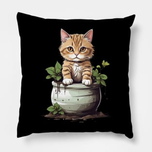 Cat In Planter Pillow