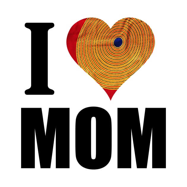 I Love Mom African Fabric/ I Love Mum Print Ankara Fabric Print. by Precious7